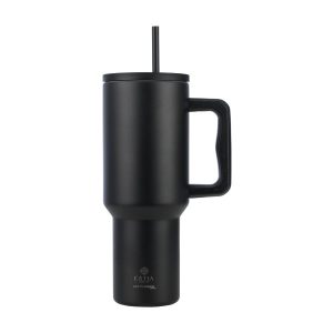 Kubek termiczny Midnight Black 1200 ml stal nierdzewna czarny ze słomką 853066