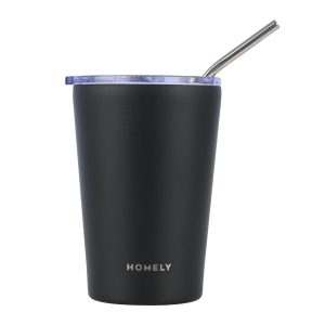 Kubek termiczny Midnight Black 400 ml stal nierdzewna czarny ze słomką 854757