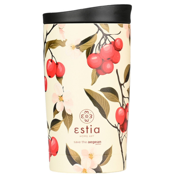 Kubek termiczny Sakura Whisper 350 ml stal nierdzewna kremowy roślinny wzór 874041