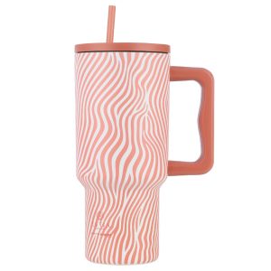 Kubek termiczny Soft Ripple 900 ml stal nierdzewna pomarańczowy ze słomką 874040 Kubek termiczny Soft Ripple 900 ml stal nierdzewna pomarańczowy ze słomką 874040