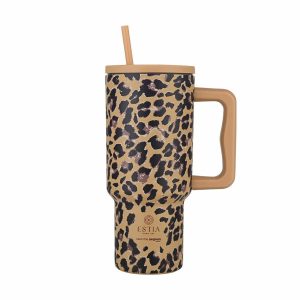 Kubek termiczny ze słomką 900 ml Spotted Prowl stal nierdzewna uchwyt 1064560