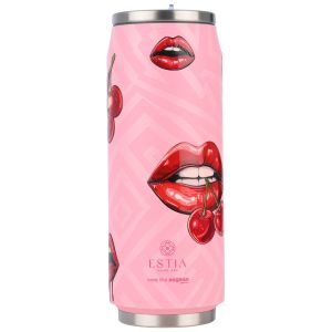 Kubek termiczny ze słomką Blush Pop 500 ml stal nierdzewna różowy 951404