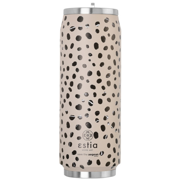 Kubek termiczny ze słomką Leopard Taupe 500 ml stal nierdzewna beżowy 951400