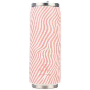 Kubek termiczny ze słomką Soft Ripple 500 ml stal nierdzewna pomarańczowy 951394