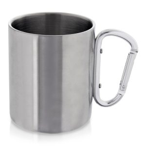 Kubek turystyczny stalowy z karabińczykiem 350 ml 596234 Kubek turystyczny stalowy z karabińczykiem 350 ml 596234