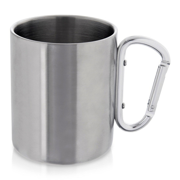 Kubek turystyczny stalowy z karabińczykiem 350 ml 596234