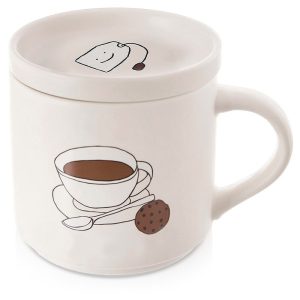 Kubek z pokrywką porcelanowy 420 ml 596233 Kubek z pokrywką porcelanowy 420 ml 596233