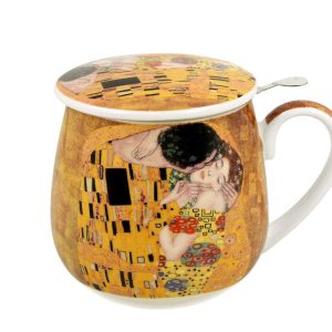 Kubek z zaparzaczem Klimt The Kiss 430 ml do Kawy Herbaty 648655 Kubek z zaparzaczem Klimt The Kiss 430 ml do Kawy Herbaty 648655