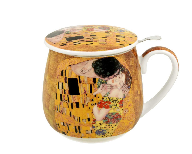 Kubek z zaparzaczem Klimt The Kiss 430 ml do Kawy Herbaty 648655