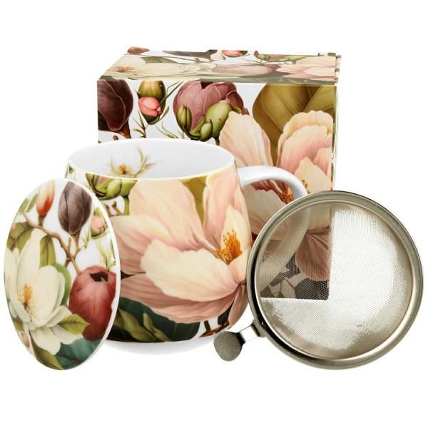 Kubek z zaparzaczem Magnolie porcelanowy 430 ml 1032001