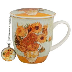 Kubek z zaparzaczem pokrywką i zawieszką wzór SUNFLOWERS Van Gogh 400 ml 841204 Kubek z zaparzaczem pokrywką i zawieszką wzór SUNFLOWERS Van Gogh 400 ml 841204