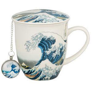 Kubek z zaparzaczem pokrywką i zawieszką wzór THE GREAT WAVE HOKUSAI 400 ml 841202 Kubek z zaparzaczem pokrywką i zawieszką wzór THE GREAT WAVE HOKUSAI 400 ml 841202
