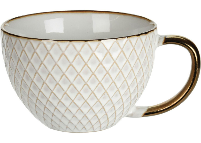 Kubek ze złotym uchwytem ceramiczny 460 ml wzór 4 duża pojemność 1031994