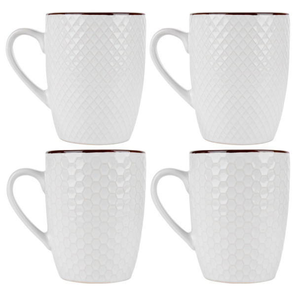 Kubki ceramiczne białe 400 ml 4 szt. 741561