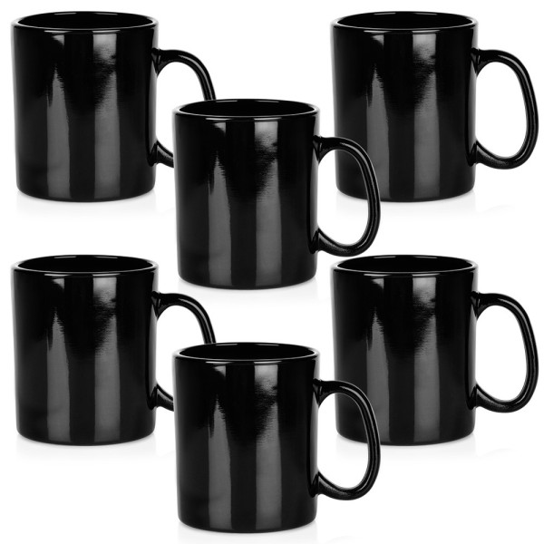 Kubki szklane czarne 300 ml 6 szt. 741550