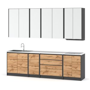 Kuchnia bella 2.6m modułowa nowoczesna szary biały wotan 576540
