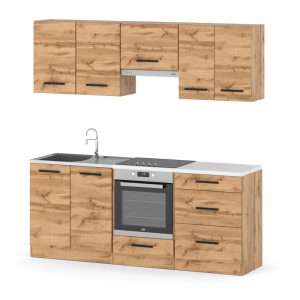 Kuchnia drewniana mała mini mokka full 2.0m nowoczesna wotan 602031