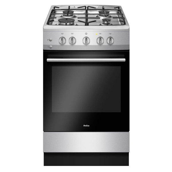 Kuchnia gazowa AMICA 57GGH4.23ZPF(Xx) srebrna 50 cm 943801