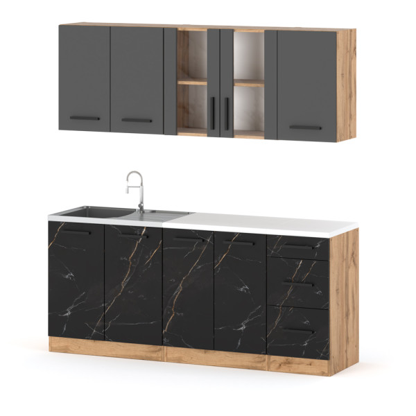 Kuchnia mała modułowa rest 2.0m wotan szary san sebastian 602138