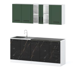Kuchnia mała rest 2.0m biały butelkowa zieleń san sebastian 602113