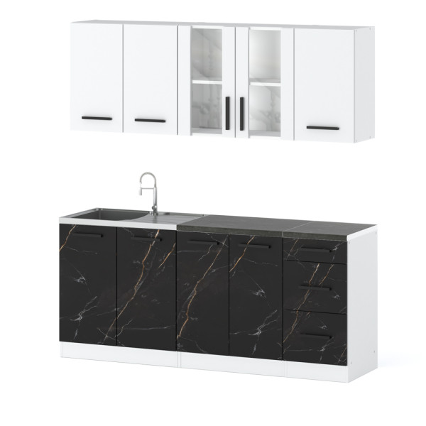 Kuchnia mała rest 2.0m modułowa biały biały san sebastian 602152