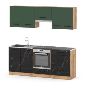 Kuchnia modułowa 2.0m wotan butelkowa zieleń san sebastian 602092 Kuchnia modułowa 2.0m wotan butelkowa zieleń san sebastian 602092