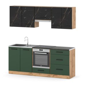 Kuchnia modułowa 2.0m wotan san sebastian butelkowa zieleń 602080 Kuchnia modułowa 2.0m wotan san sebastian butelkowa zieleń 602080