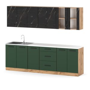 Kuchnia modułowa 2.6m wotan san sebastian butelkowa zieleń 576544 Kuchnia modułowa 2.6m wotan san sebastian butelkowa zieleń 576544