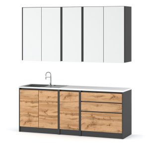 Kuchnia modułowa bella mini 2.0m pojemna szary biały wotan 602050 Kuchnia modułowa bella mini 2.0m pojemna szary biały wotan 602050