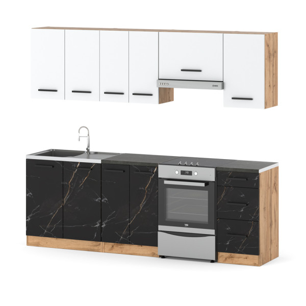 Kuchnia modułowa mała mokka 2.4m wotan biała san sebastian 576355