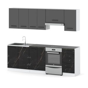 Kuchnia modułowa mokka 2.4m biała szara mat san sebastian 576363 Kuchnia modułowa mokka 2.4m biała szara mat san sebastian 576363