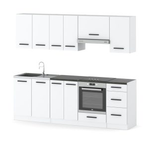 Kuchnia modułowa mokka plus 2.4m pojemna biała nowoczesna 591197 Kuchnia modułowa mokka plus 2.4m pojemna biała nowoczesna 591197