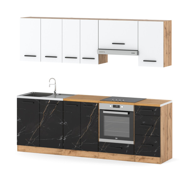 Kuchnia modułowa mokka plus 2.4m wotan biała san sebastian 576370
