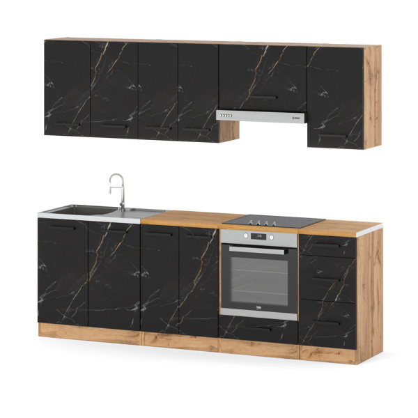 Kuchnia modułowa mokka plus 2.4m zestaw wotan san sebastian 576351
