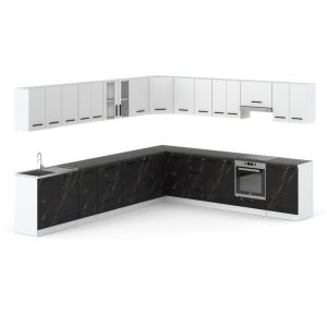 Kuchnia modułowa narożna 6.8m biała biały mat san sebastian 576467 Kuchnia modułowa narożna 6.8m biała biały mat san sebastian 576467