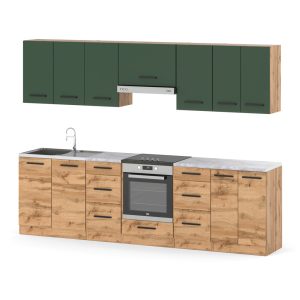 Kuchnia modułowa piekarnik 2.8m wotan butelkowa zieleń wotan 595384 Kuchnia modułowa piekarnik 2.8m wotan butelkowa zieleń wotan 595384