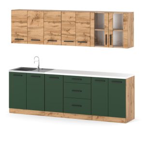 Kuchnia modułowa remino 2.6m wotan wotan butelkowa zieleń 576543 Kuchnia modułowa remino 2.6m wotan wotan butelkowa zieleń 576543