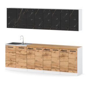 Kuchnia modułowa vero 2.6m biała san sebastian dąb wotan 591235 Kuchnia modułowa vero 2.6m biała san sebastian dąb wotan 591235
