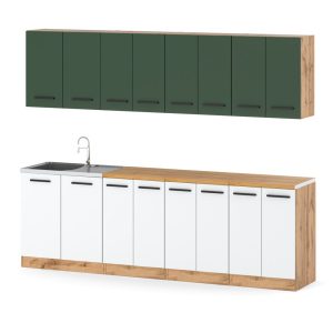 Kuchnia modułowa vero 2.6m wotan butelkowa zieleń biała mat 576596 Kuchnia modułowa vero 2.6m wotan butelkowa zieleń biała mat 576596