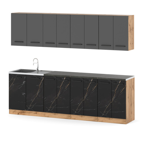 Kuchnia modułowa vero 2.6m wotan szary mat san sebastian 591228