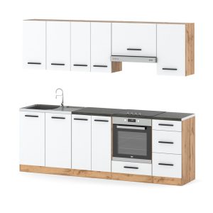 Kuchnia mokka plus 2.4m modułowa pojemna wotan biała mat 591193 Kuchnia mokka plus 2.4m modułowa pojemna wotan biała mat 591193