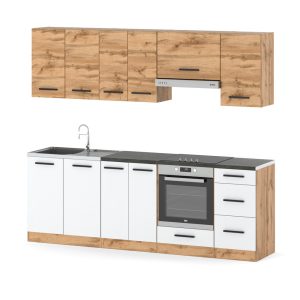 Kuchnia mokka plus 2.4m modułowa wotan dąb wotan biały mat 576343 Kuchnia mokka plus 2.4m modułowa wotan dąb wotan biały mat 576343