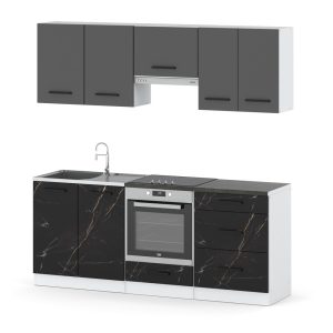 Kuchnia nowoczesna 2.0m modułowa biała szara san sebastian 602093