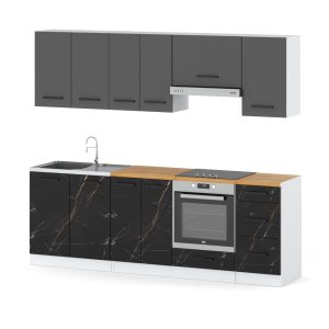 Kuchnia nowoczesna 2.4m modułowa biała szara san sebastian 591200