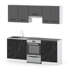 Kuchnia nowoczesna 2m modułowa biała szara san sebastian 602148