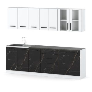 Kuchnia nowoczesna remino 2.6m biały biały mat san sebastian 576550 Kuchnia nowoczesna remino 2.6m biały biały mat san sebastian 576550