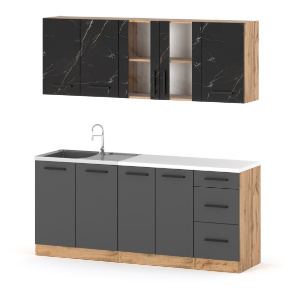 Kuchnia rest modułowa 2.0m wotan san sebastian szary mat 602099