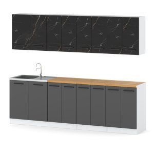 Kuchnia vero 2.6m nowoczesna biała san sebastian szara mat 576644 Kuchnia vero 2.6m nowoczesna biała san sebastian szara mat 576644