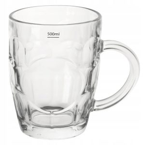 Kufel do piwa Orion 500 ml szklany z uchwytem z grubego szkła duży 1067228 Kufel do piwa Orion 500 ml szklany z uchwytem z grubego szkła duży 1067228
