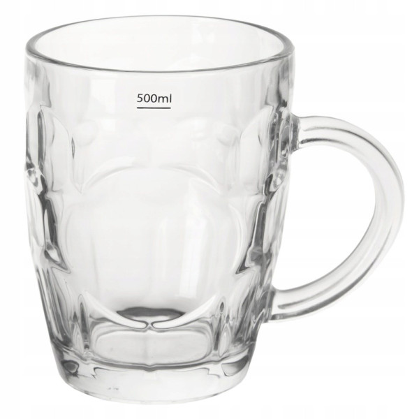 Kufel do piwa Orion 500 ml szklany z uchwytem z grubego szkła duży 1067228